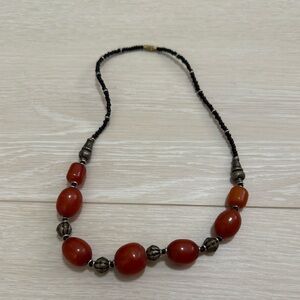 3/$10 Vintage Dark Orange Beaded Necklace